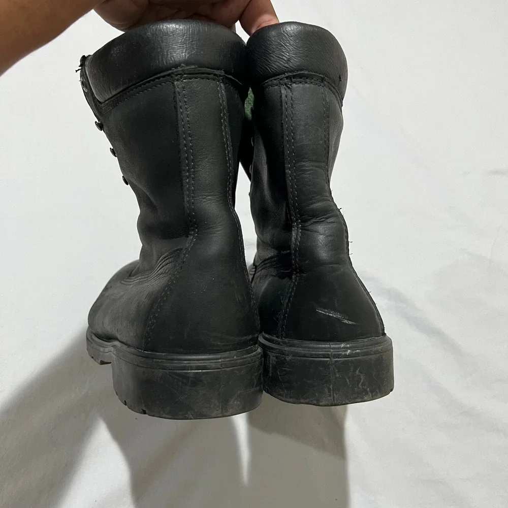 Wolverine Mens Black Leather Waterproof Steel Toe ASTM Work Boots Size 13 Wide